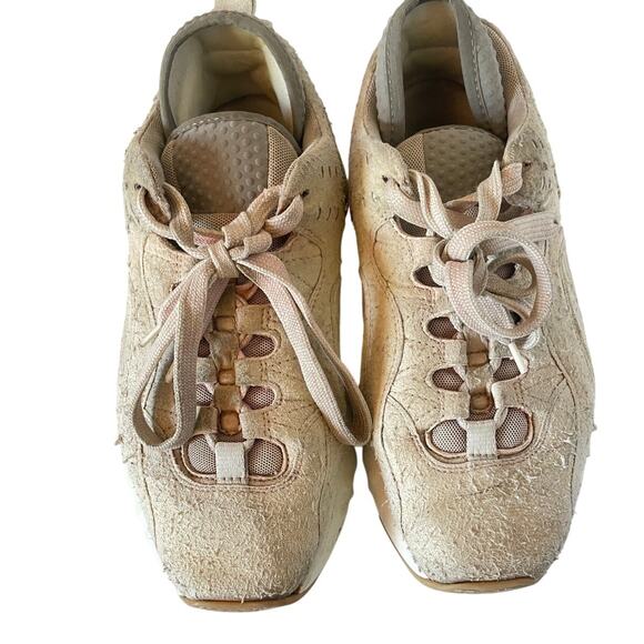 Acne Studios Beige Rockaway Tumbled Suede Distressed Sneakers Men’s • Size 7 - Picture 1 of 8